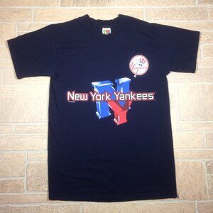 VINTAGE 90's 1998 New York Yankees MLB Blue T Shirt Men's Medium